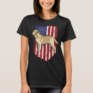American Flag Yellow Labrador Retriever 4th Of Jul T-Shirt