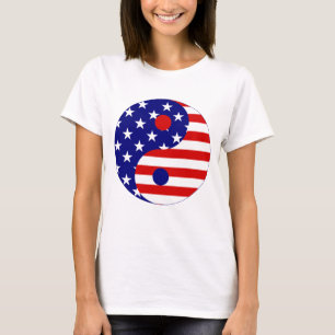 american flag yin yang usa T-Shirt