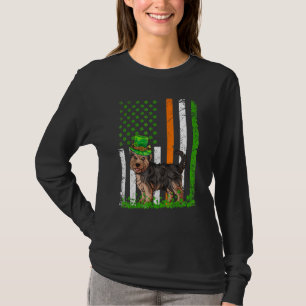 American Flag Yorkshire Terrier Dog St Patricks D T-Shirt