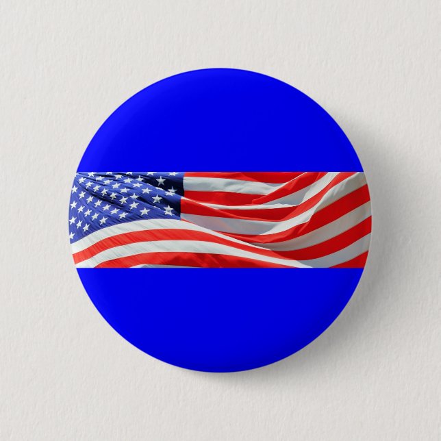 American Flag, you can add text and upload photos 6 Cm Round Badge (Front)