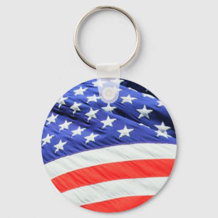 American Flag, you can add text and upload photos Key Ring
