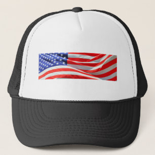 American Flag, you can add text and upload photos Trucker Hat