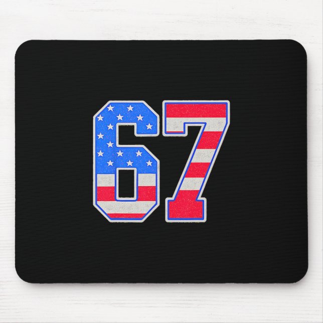 American Flage 67 Six Seven Meme  Mouse Mat (Front)