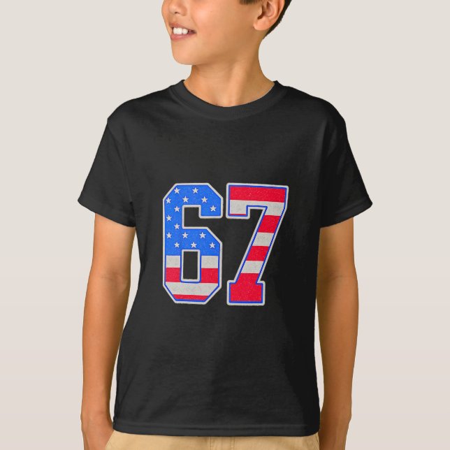 American Flage 67 Six Seven Meme  T-Shirt (Front)