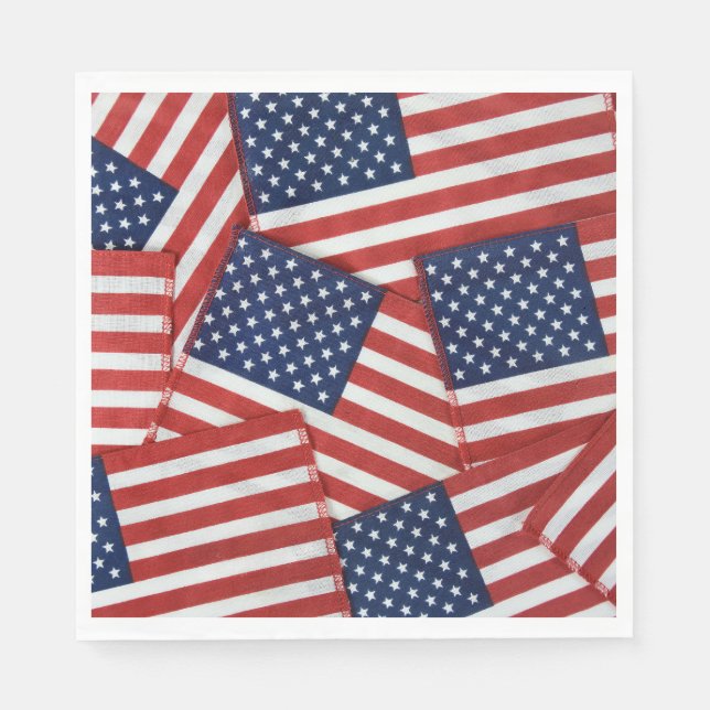 American Flags 4th of July Napkin (Front)