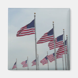 American Flags at the Washington Monument Magnet