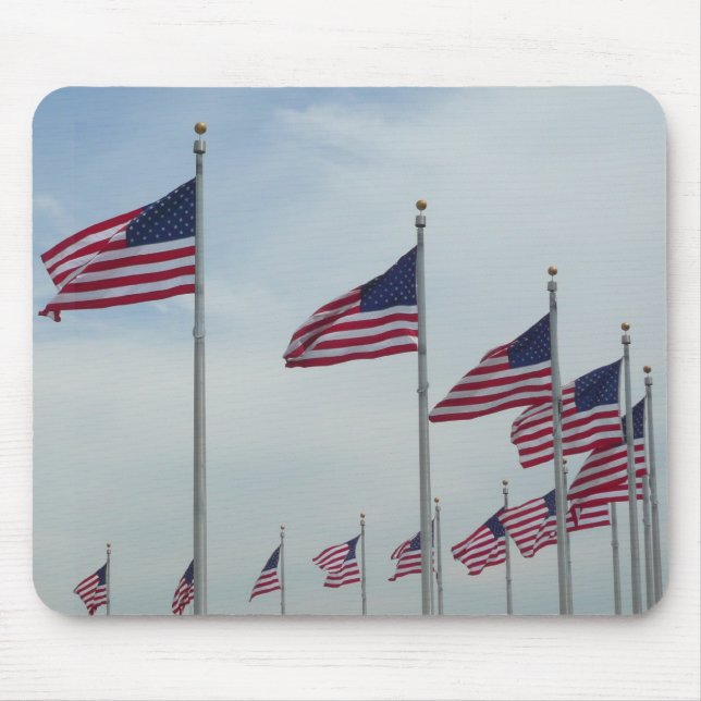 American Flags at the Washington Monument Mouse Mat (Front)
