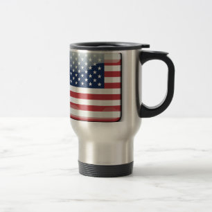 American Flags Banner USA Travel Mug