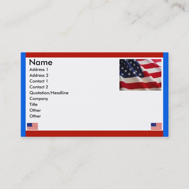 American Flags Business Card (Front)