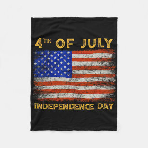 American Flags Happy 4th Of July Independence Day Fleece Blanket