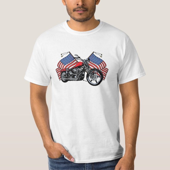 American Flags Motorcycle Value Shirt for Men (Front)
