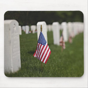 American flags on tombs of American Veterans on Mouse Mat