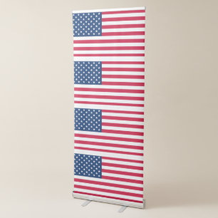 American Flags Retractable Banner Patriotic