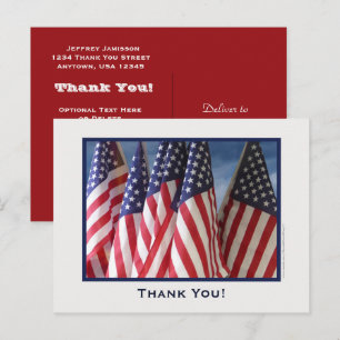 American Flags Thank You Postcard