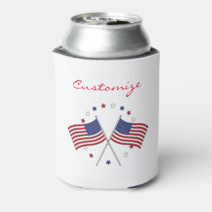American Flags Thunder_Cove Patriotic 4th of July Can Cooler