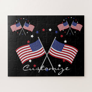 American Flags Thunder_Cove Patriotic 4th of July Jigsaw Puzzle