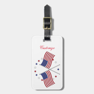 American Flags Thunder_Cove Patriotic 4th of July Luggage Tag