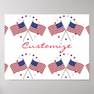 American Flags Thunder_Cove Patriotic 4th of July Poster