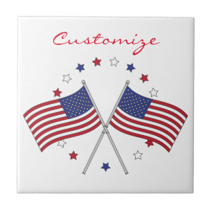 American Flags Thunder_Cove Patriotic 4th of July Tile