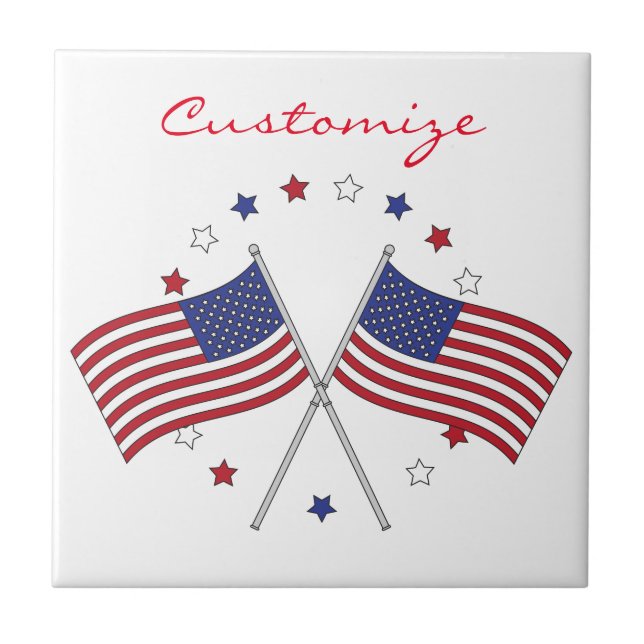 American Flags Thunder_Cove Patriotic 4th of July Tile (Front)