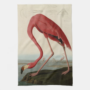 American Flamingo from Audubon's Birds of America Tea Towel