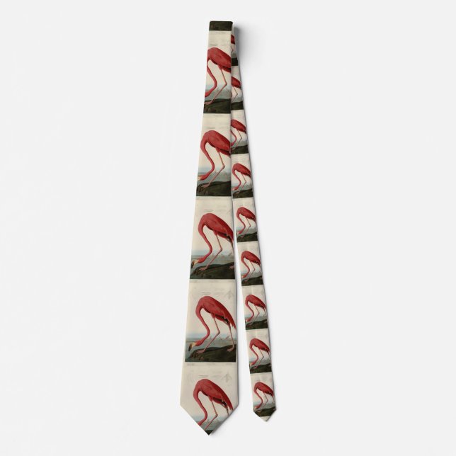 American Flamingo from Audubon's Birds of America Tie (Front)