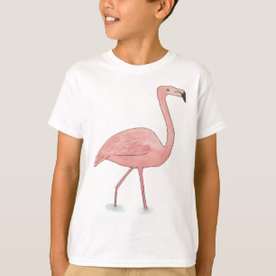 American Flamingo watercolor bird species art T-Shirt