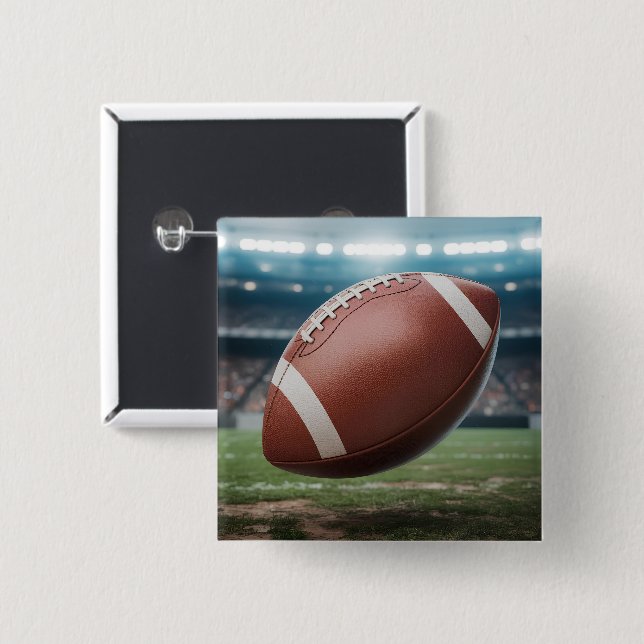 American Football 15 Cm Square Badge (Front & Back)