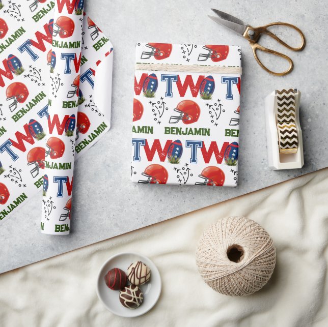 American Football 2nd birthday Wrapping Paper (Crafts)