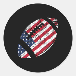 American Football 4th July American Flag Patriotic Classic Round Sticker