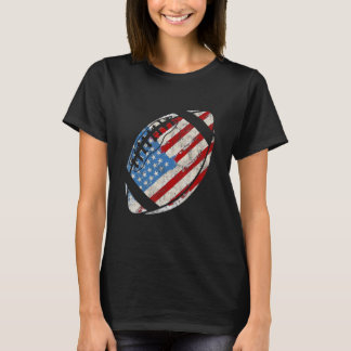 American Football 4th July American Flag Patriotic T-Shirt