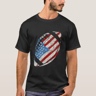 American Football 4th July American Flag Patriotic T-Shirt