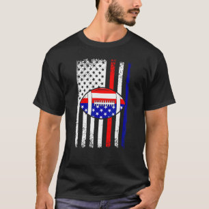 American Football 4th July American Flag Patriotic T-Shirt