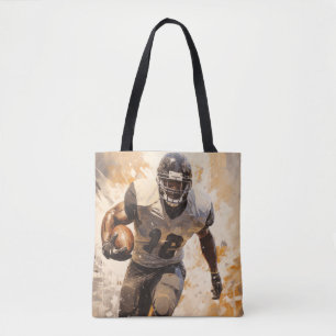 American Football Action Sport Painting Abstract  Tote Bag