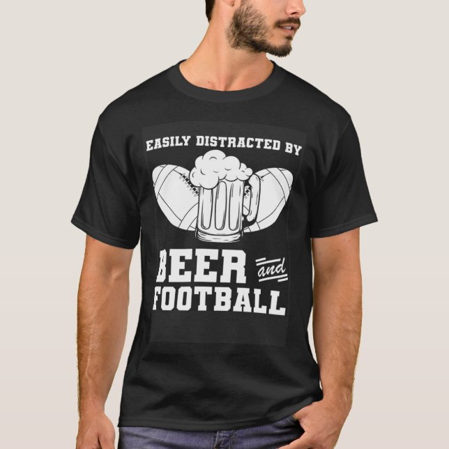 American Football Alcohol Footballer  Player Footb T-Shirt (Front)