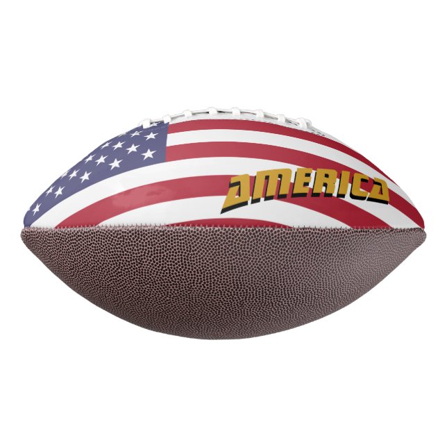 American Football & American Flag / United States (Rotated 270)