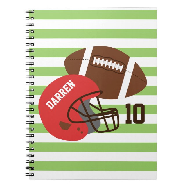 American Football and Red Helmet Notebook (Front)