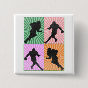American football artwork for football lovers 15 cm square badge