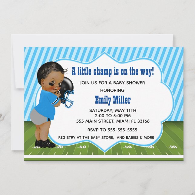 American football baby shower party invitation (Front)