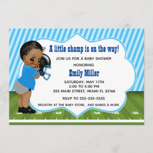 American football baby shower party invitation