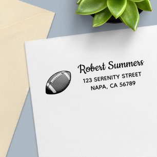 American Football Ball Address Self-inking Stamp