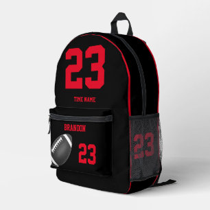 American Football ball backpack black red 3