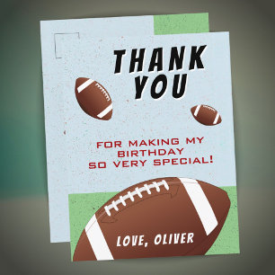 American Football Ball Birthday Thank you Postcard
