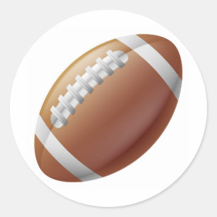 American football ball classic round sticker