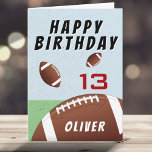 American Football Ball Happy Birthday  Card<br><div class="desc">American Football Ball Happy Birthday Card. Football-themed happy birthday card. Personalise this football card with your name and text on the front and message inside or erase it. Great for kids who love football and sports.</div>