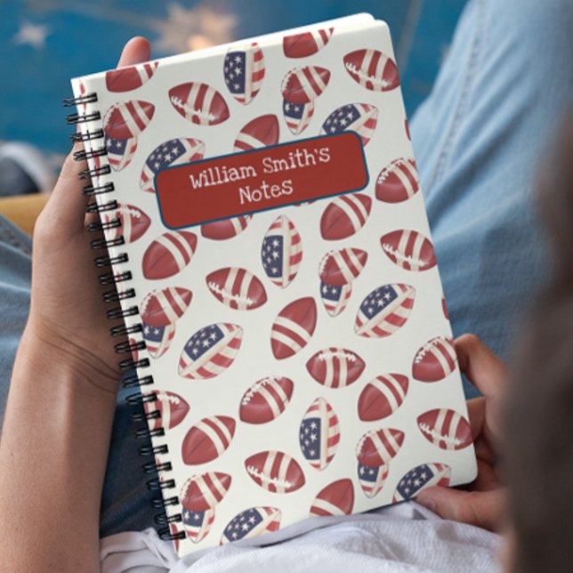 American Football Ball I USA Flag Back to School   Notebook (Creator Uploaded)