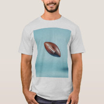 American football ball in the air with bright ligh