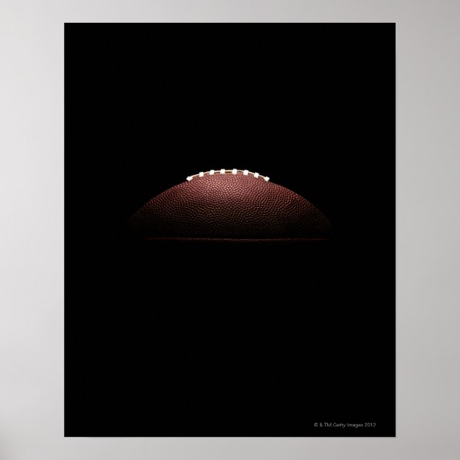American football ball on black background poster (Front)