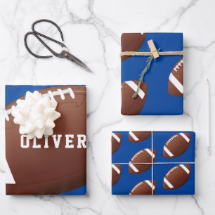 American Football Ball Pattern Kids  Wrapping Paper Sheet
