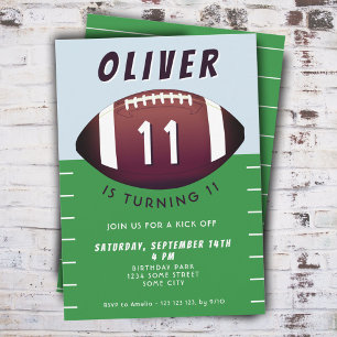 American Football Ball Sports Boy Birthday  Invitation